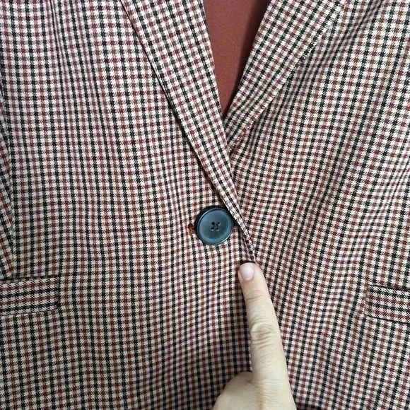 NWT A New Day Red Oversized Perfect Plaid Fall Blazer Jacket Size XXL - Picture 5 of 8
